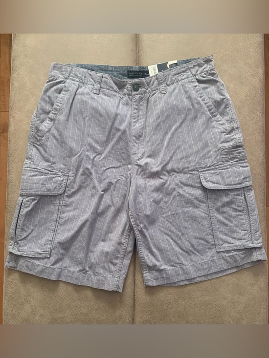 Faded Glory Other - Faded Glory Mens Heather Blue Striped Cotton Novelty Cargo Shorts NEW Size 34